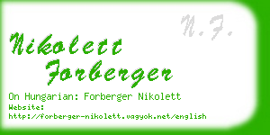 nikolett forberger business card